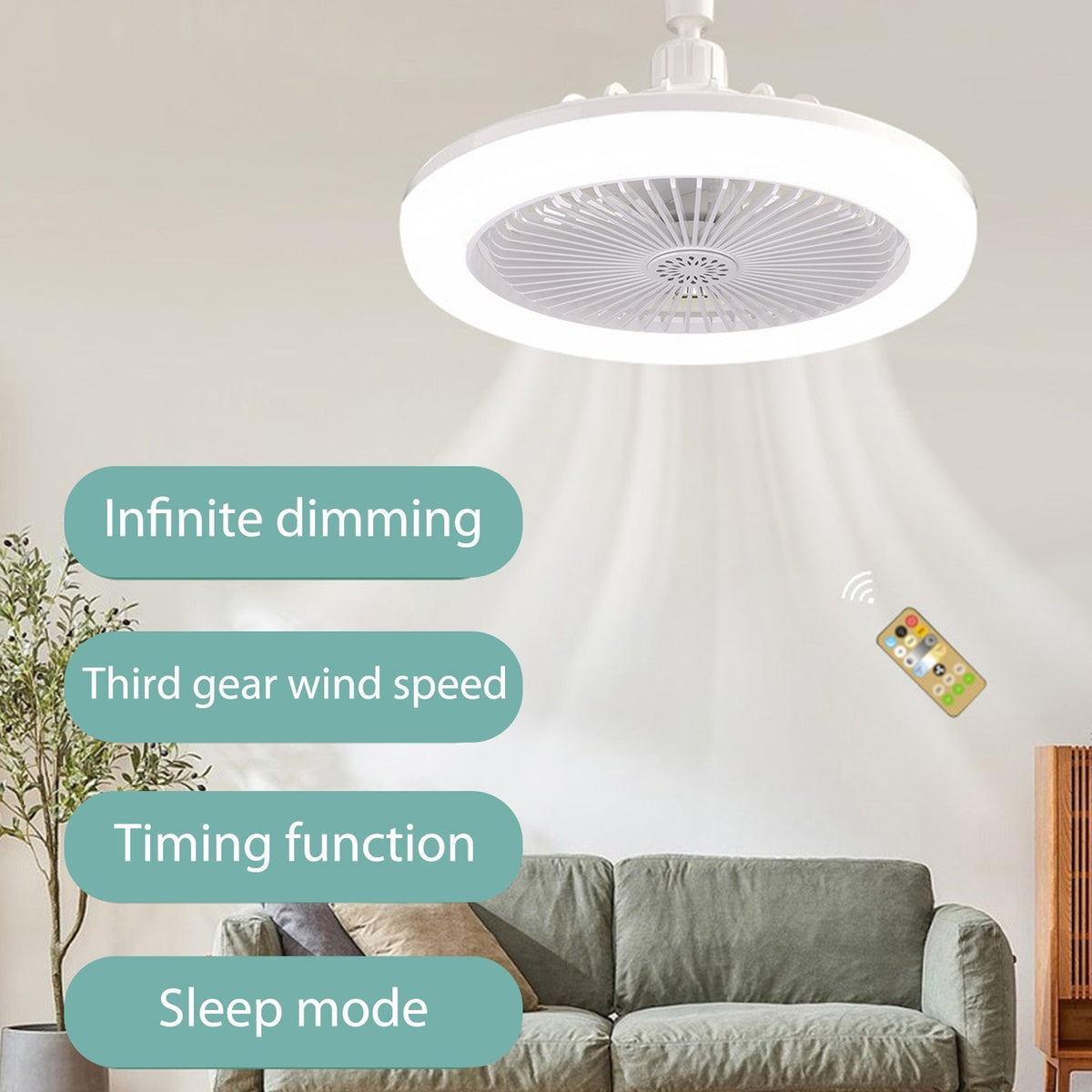 3u1 ventilator + LED lampa + aromaterapija