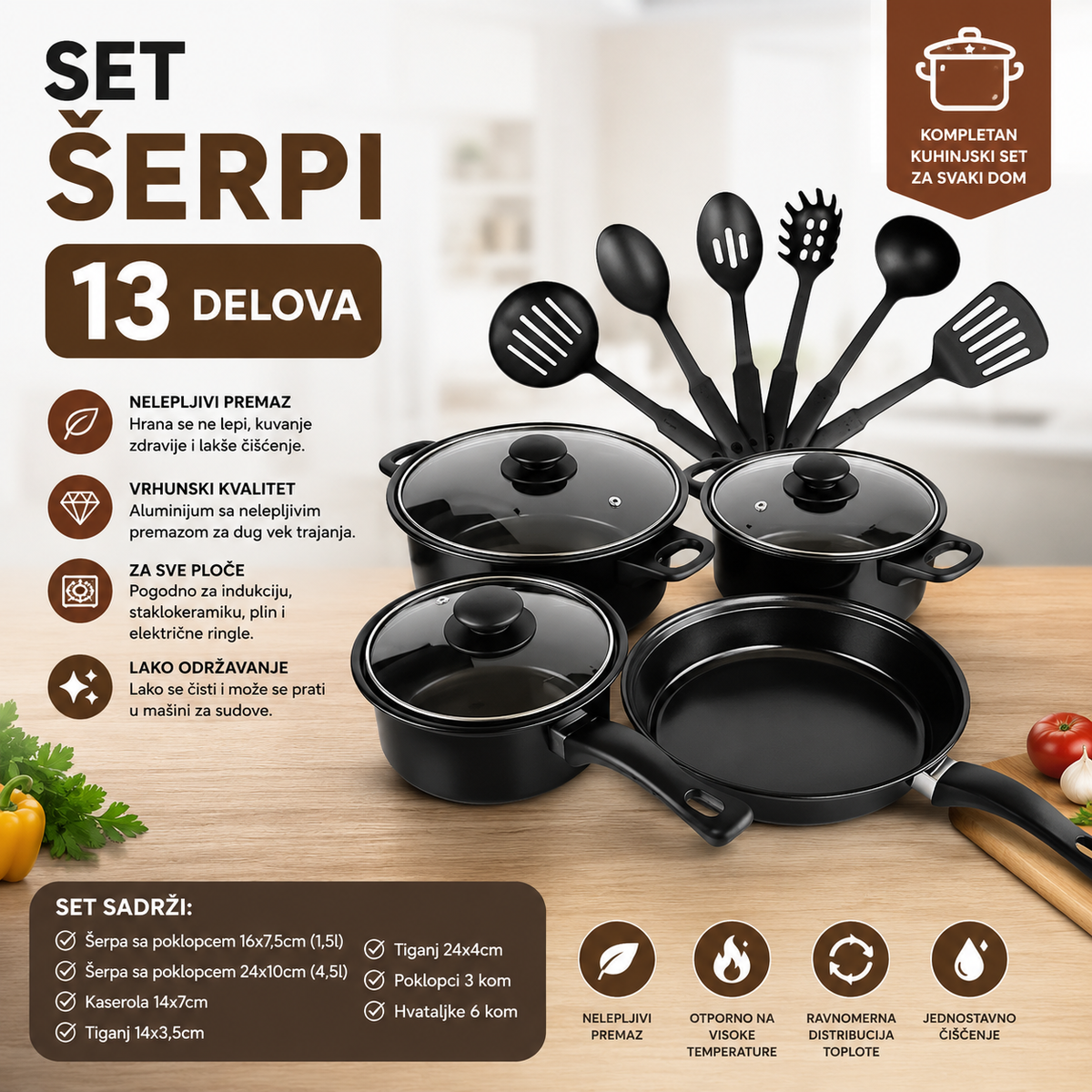 Set šerpi od 13 delova