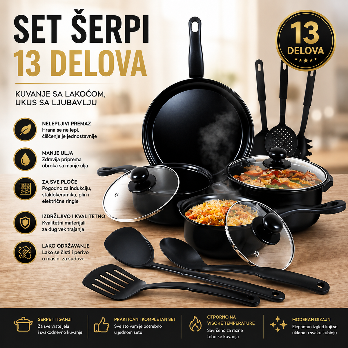 Set šerpi od 13 delova