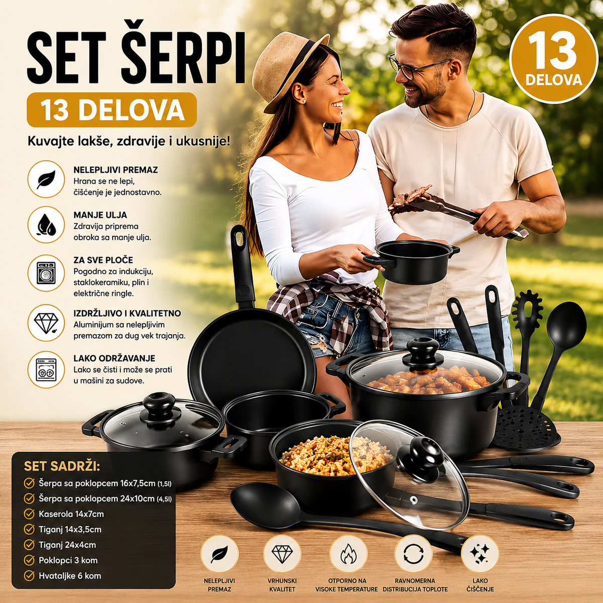 Set šerpi od 13 delova