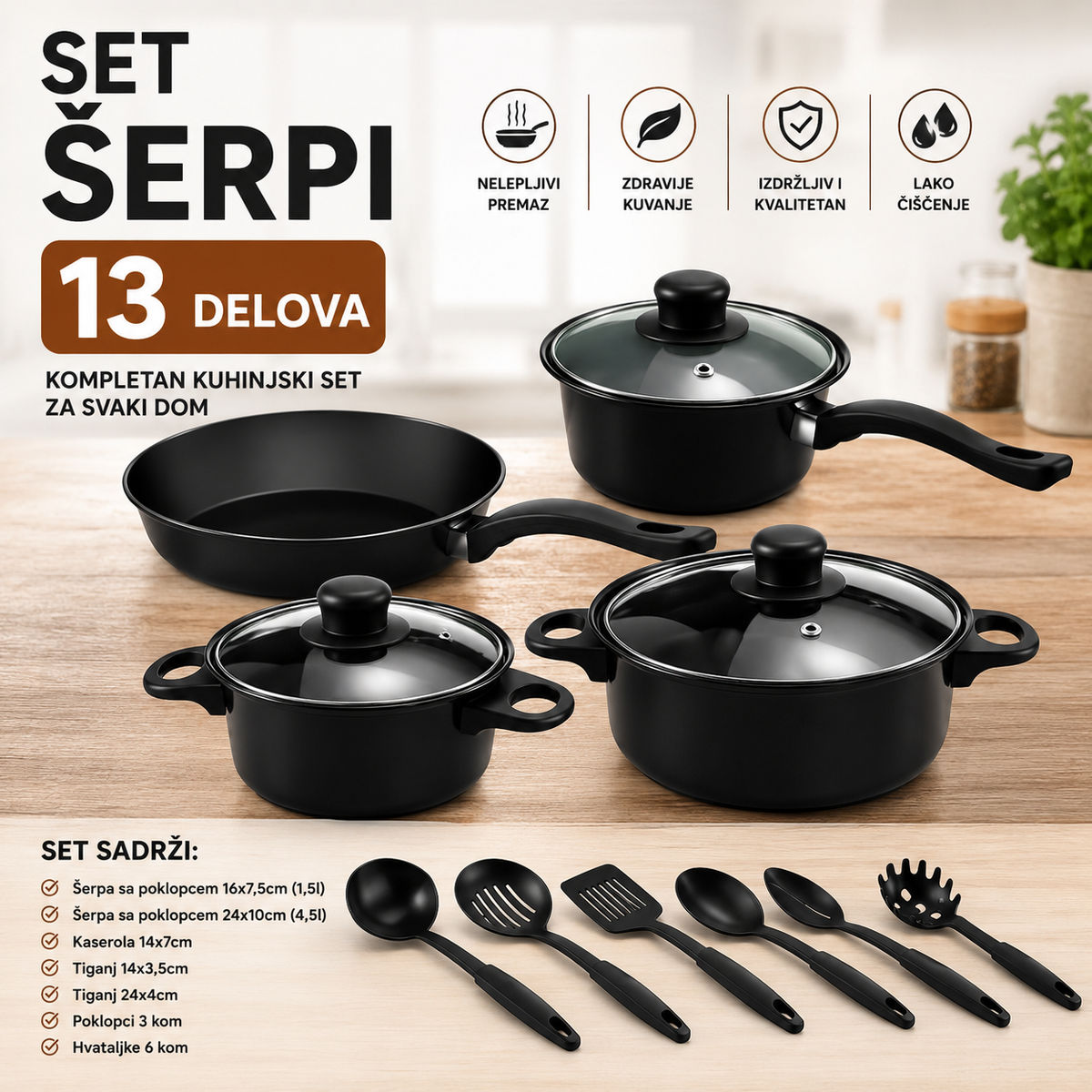 Set šerpi od 13 delova