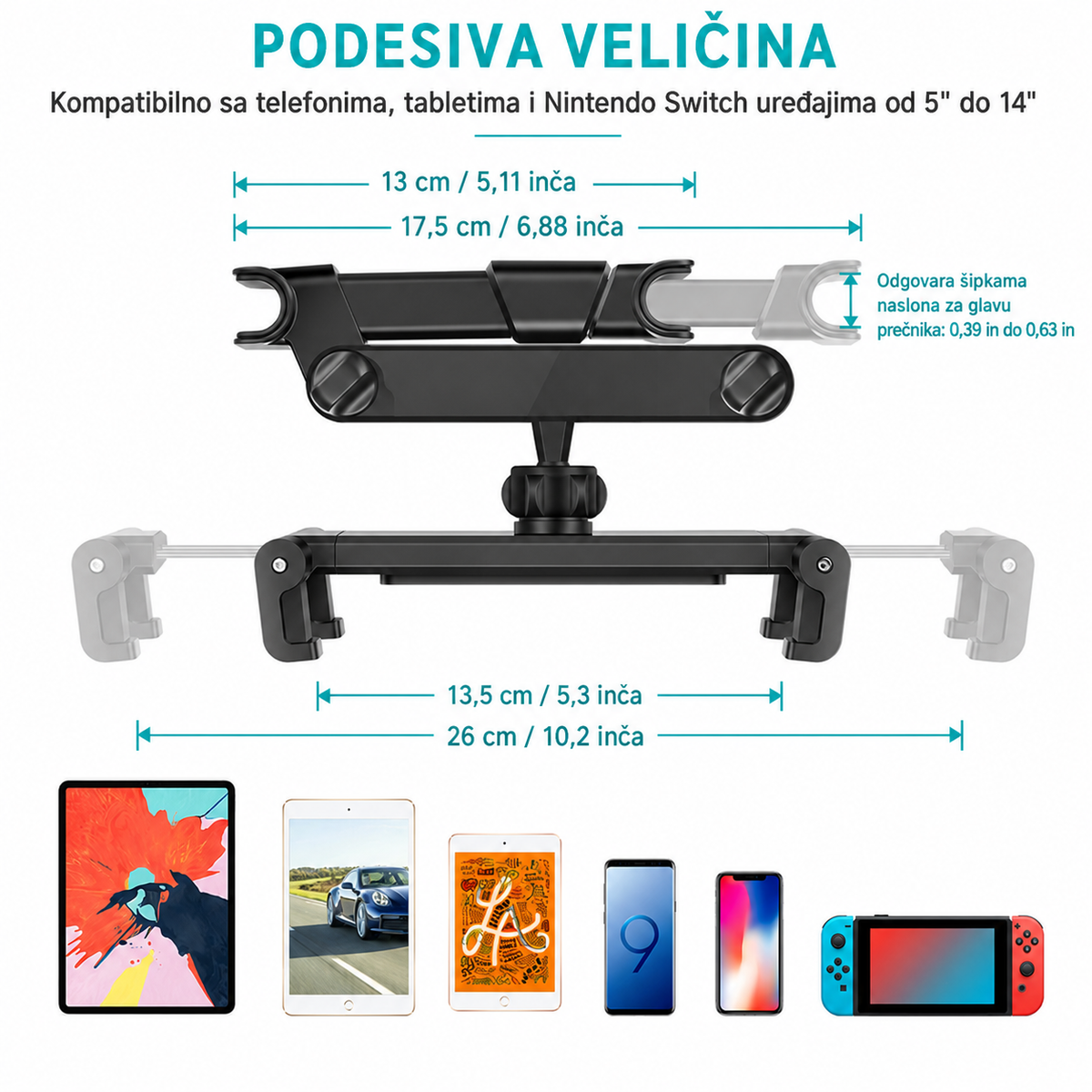 Podesivi držač za tablet i telefon