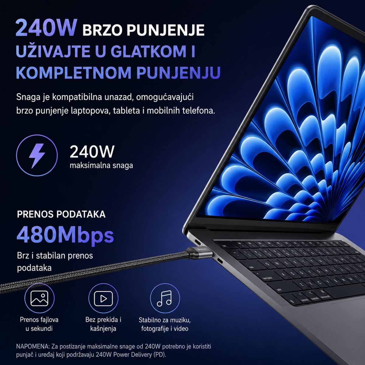 Kabl sa C ulazom + Adapter