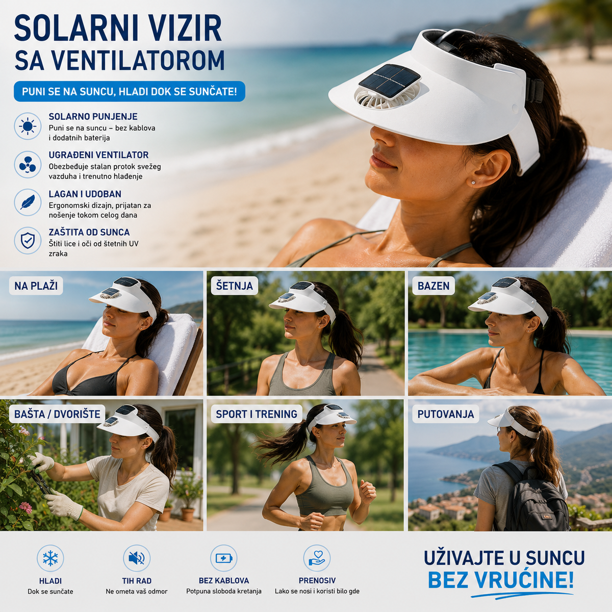 Solarni vizir sa ventilatorom