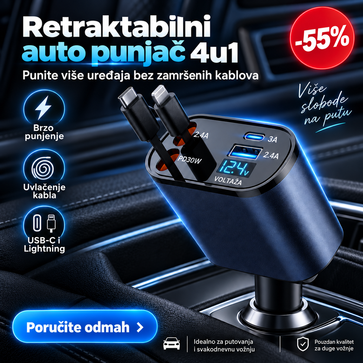 Punjač koji rešava nered u autu