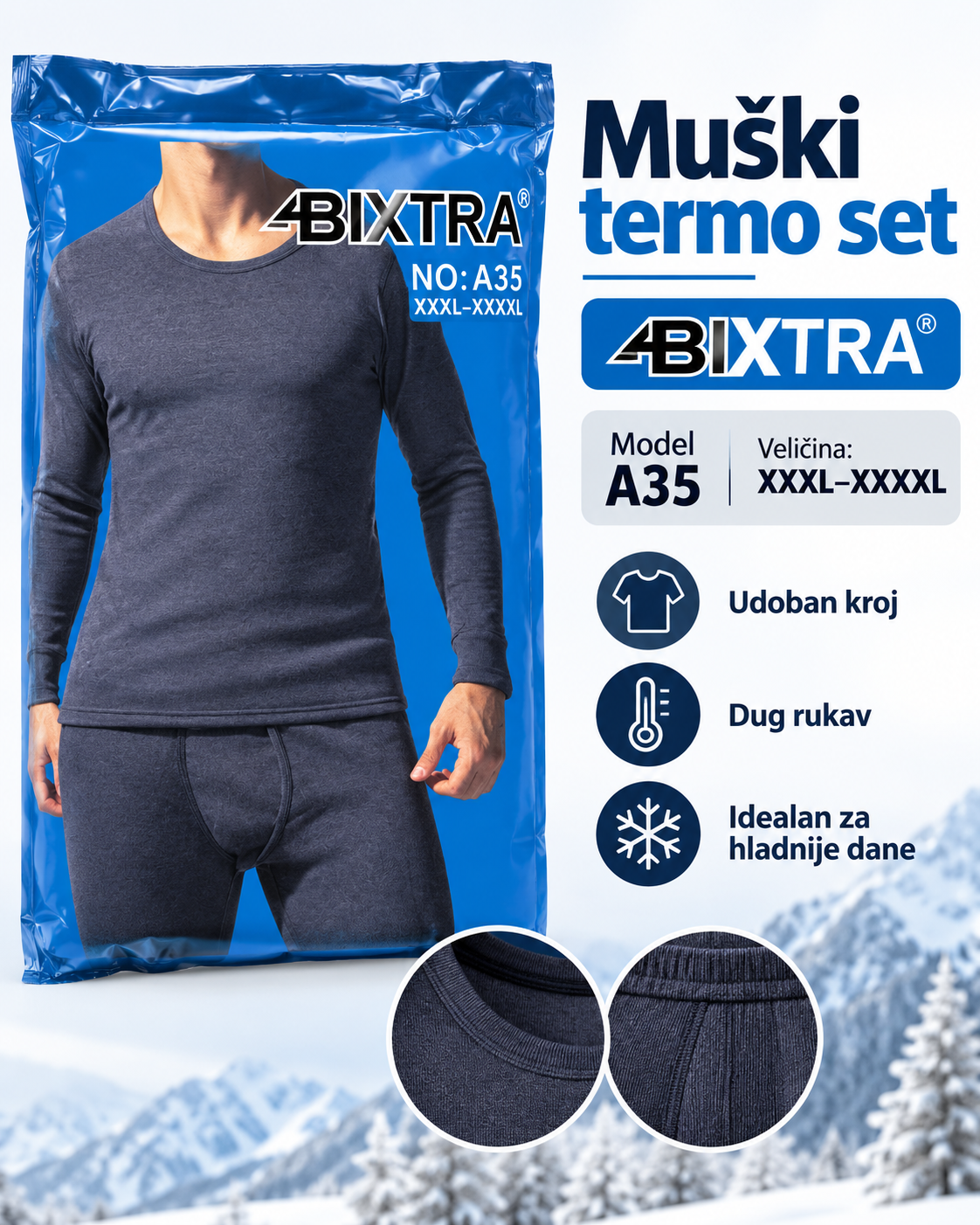 BiXTRA- Komplet Veš Muški - UNIVERZALAN