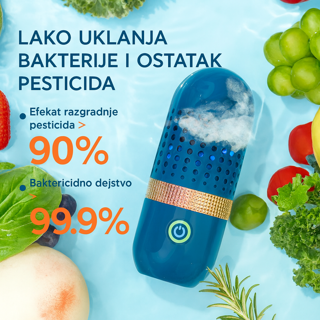 Pametni prečistač voća i povrća – Bežično punjenje, 100% prirodno čišćenje