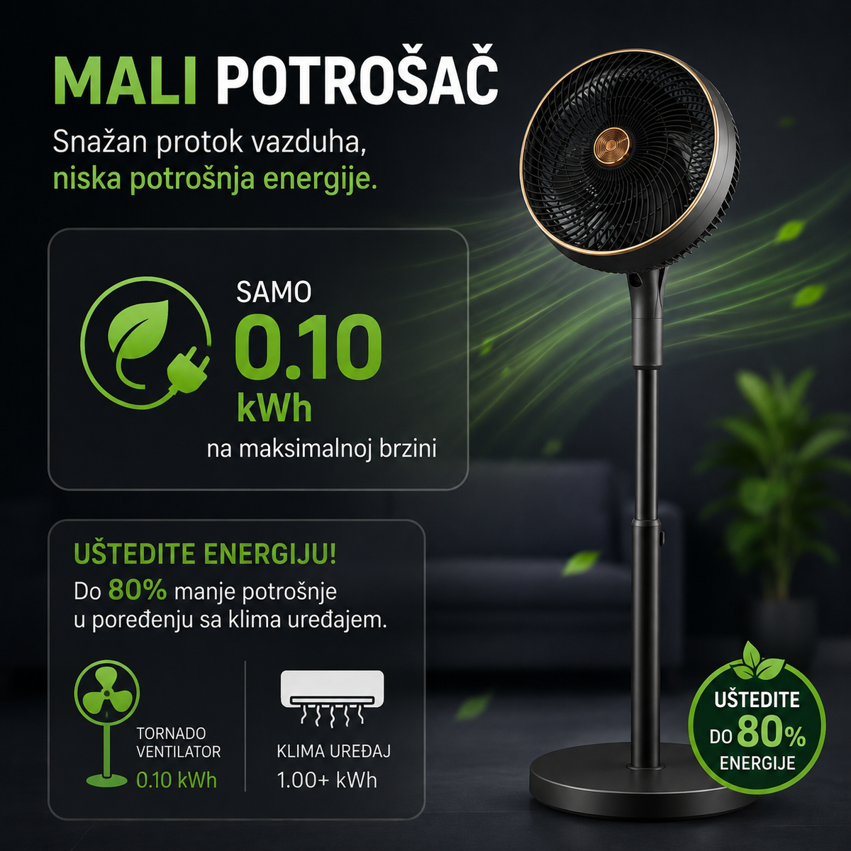 Tornado ventilator za prijatnije letnje dane