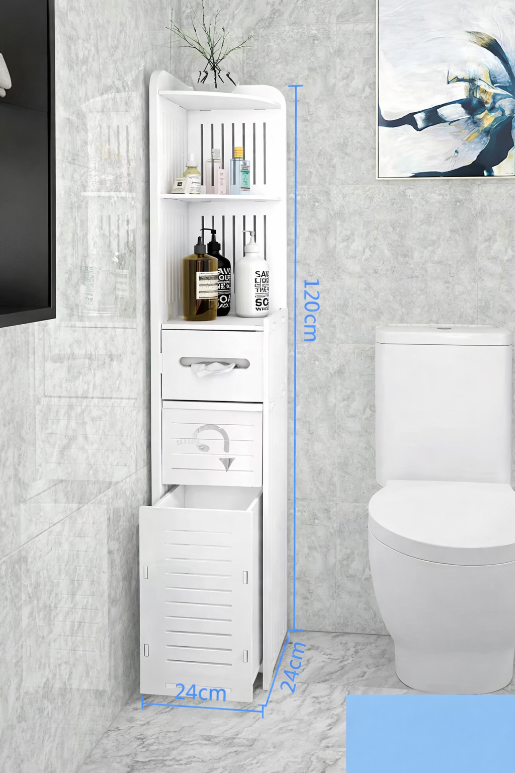 Višenamenska polica za kupatilo - Ugaona