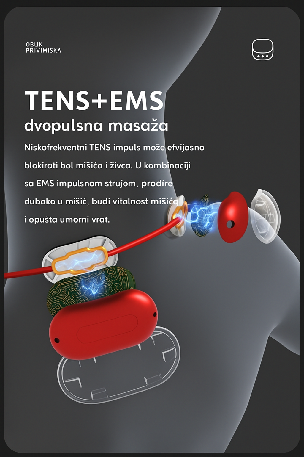 Prenosivi EMS masažer za vrat