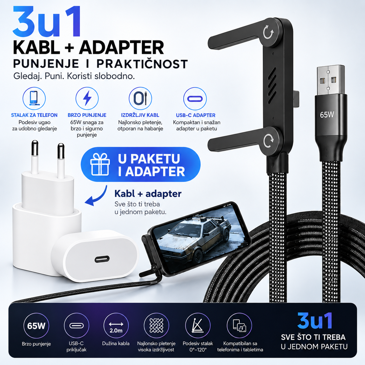 Kabl sa C ulazom + Adapter