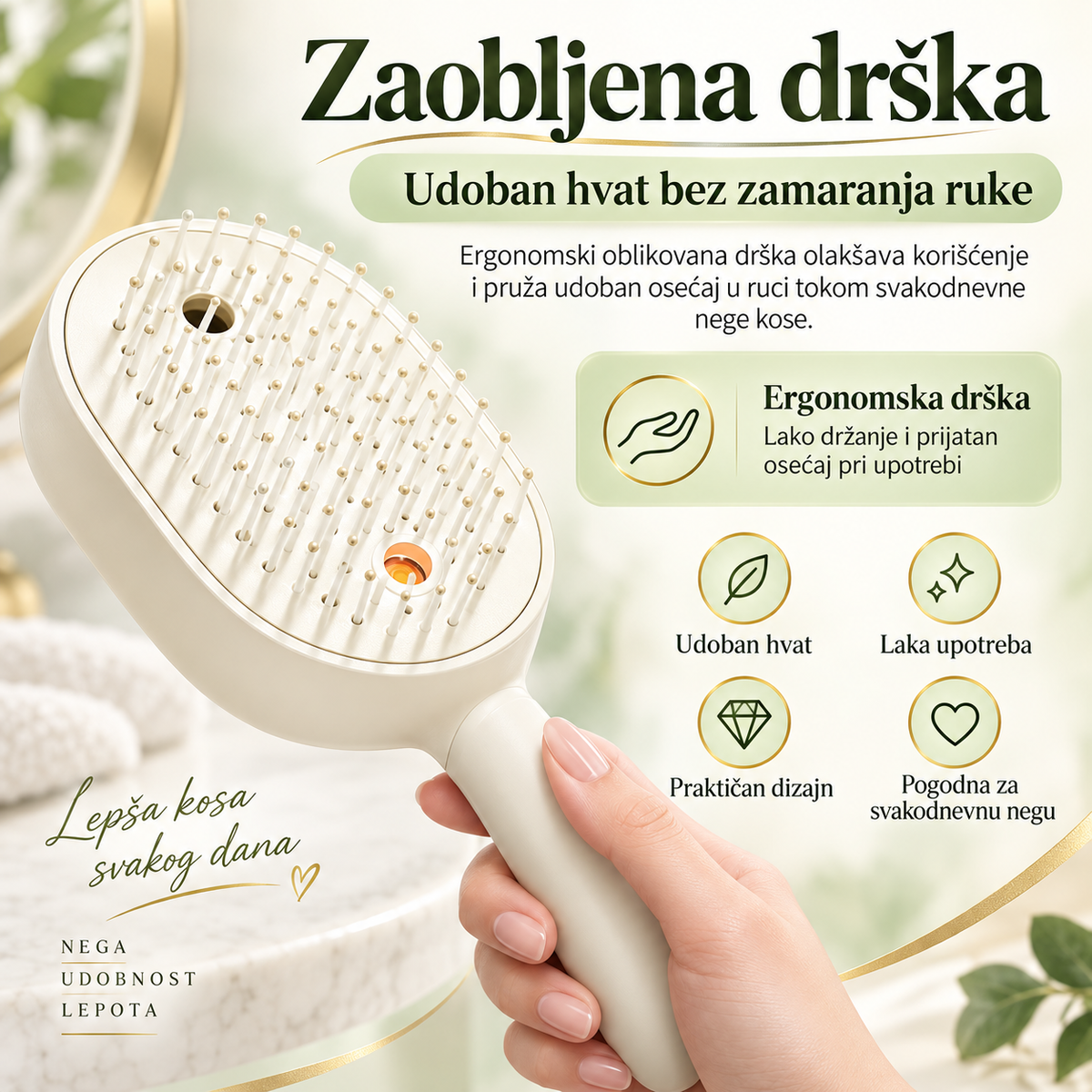 Sprej Četka 3u1 – Raščešljavanje, Osvežavanje i Lako Čišćenje Kose