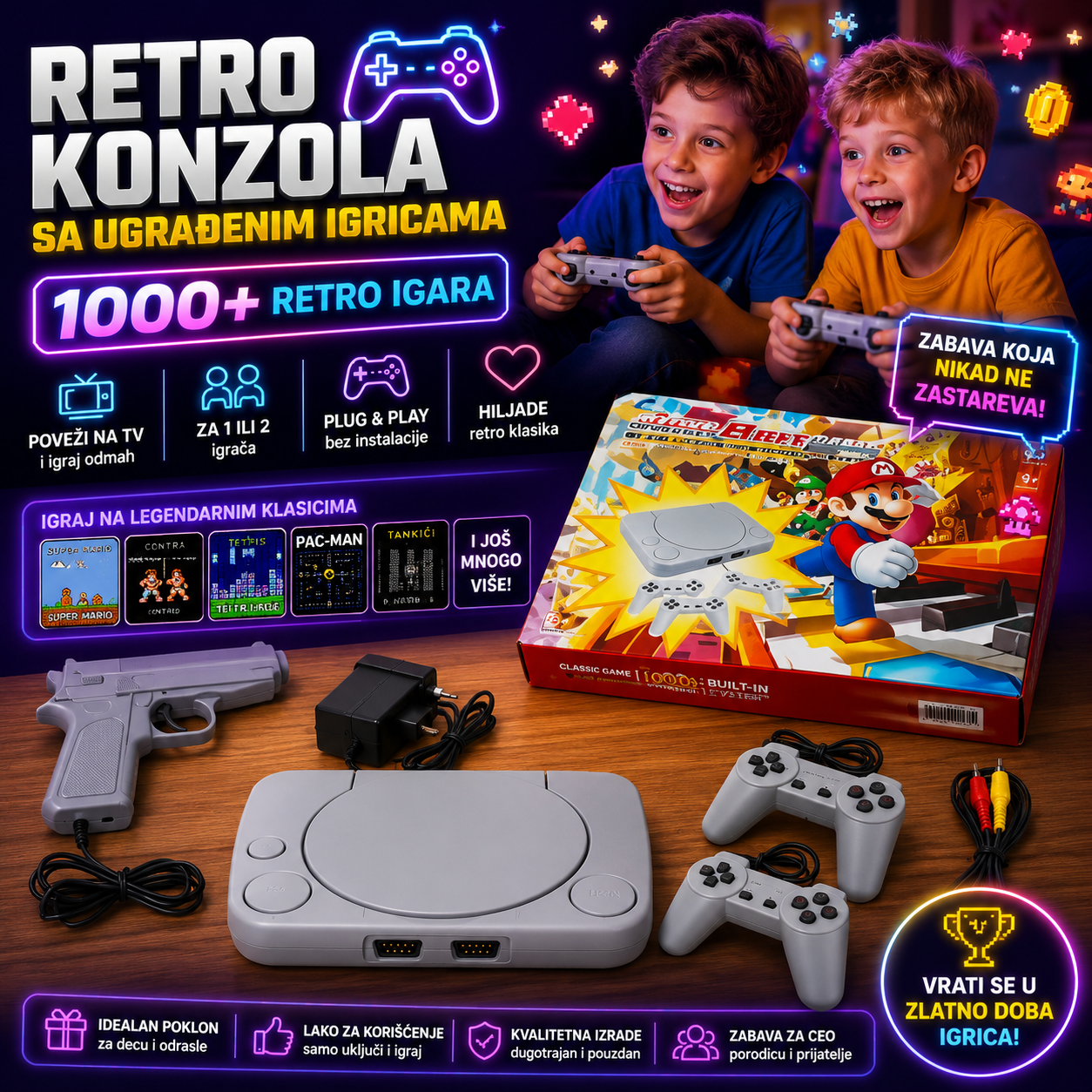 Retro Konzola Sa Ugrađenim igricama