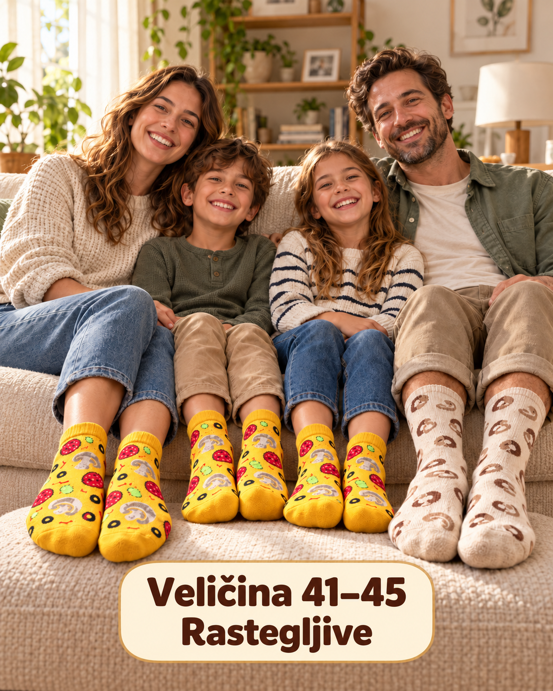 CREA Pizza čarape – poklon set od 4 para