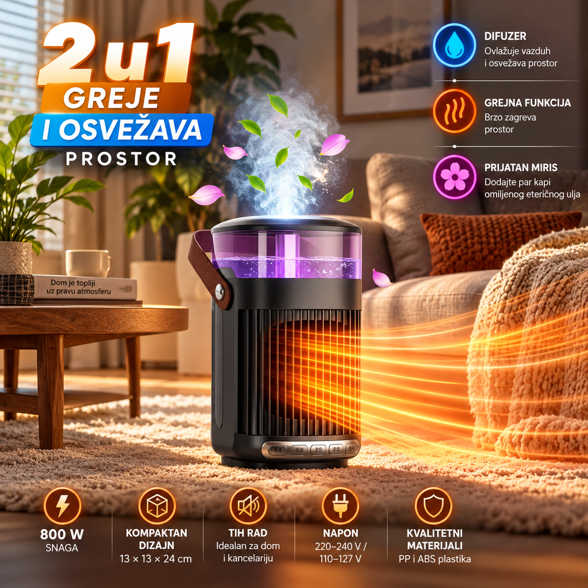 Prenosiva Grejalica i Ovlaživač vazduha