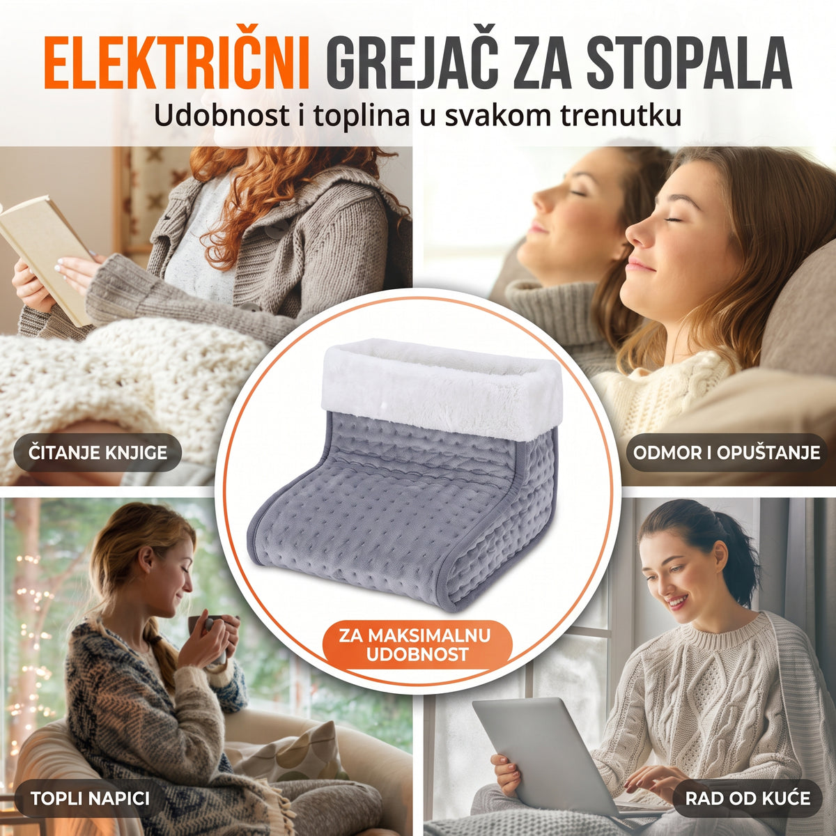 Električni Grejač Za Oba Stopala - SIVA