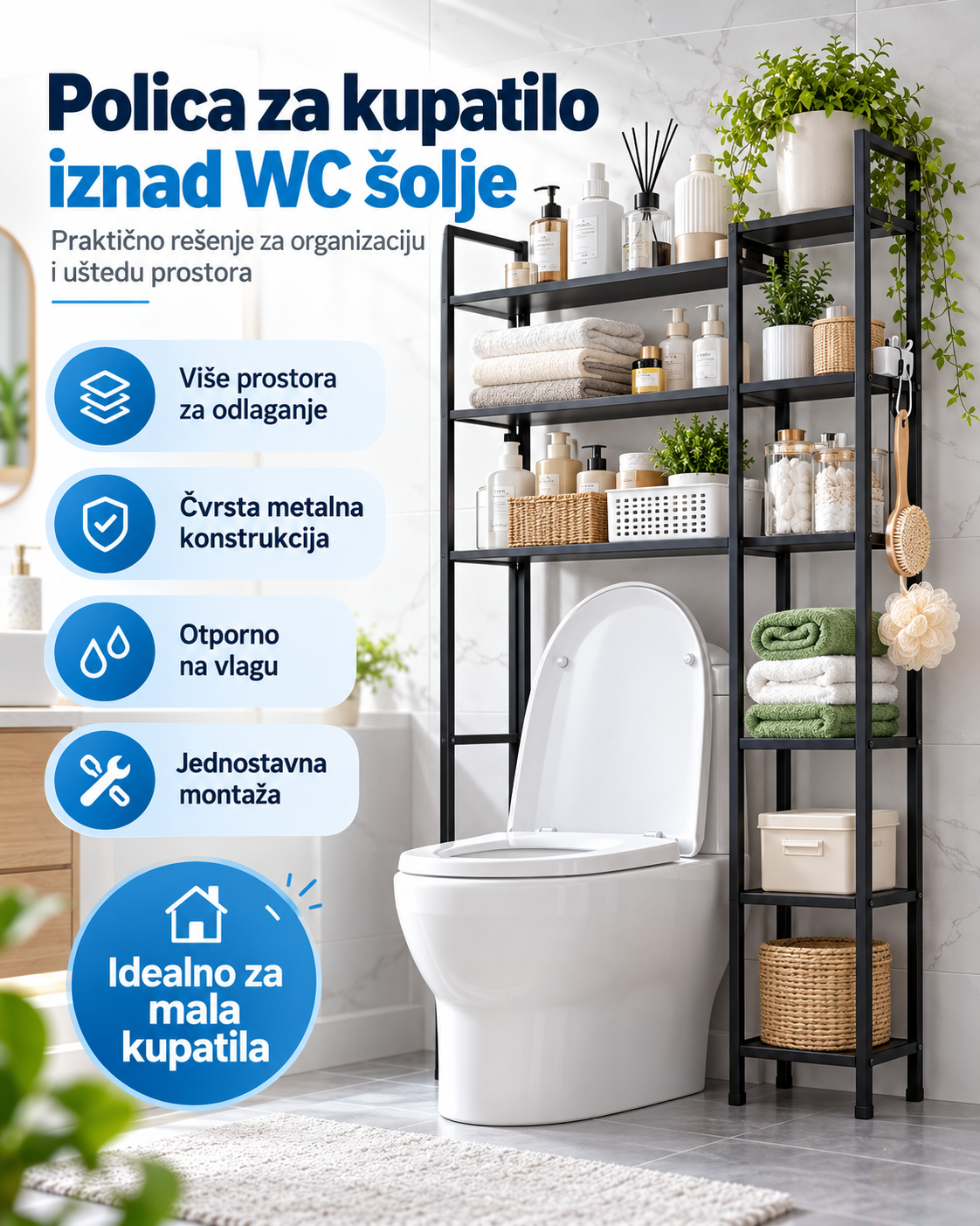 Dupla Polica Iznad WC Šolje