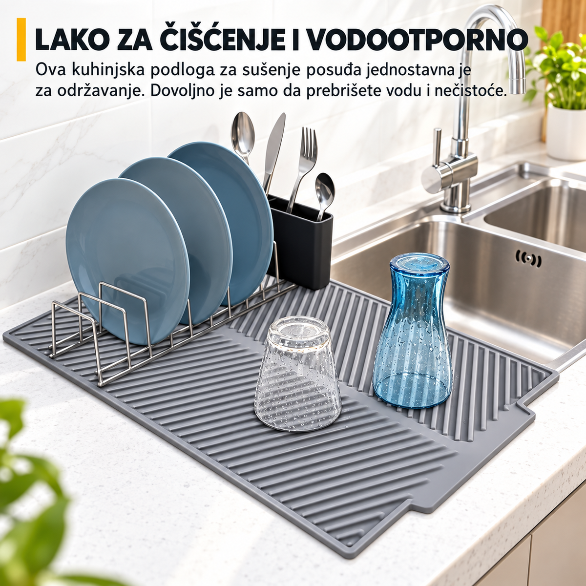 Silikonska podloga za sušenje posuđa