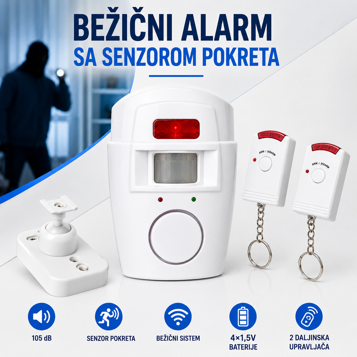 Bežični alarm sa senzorom pokreta