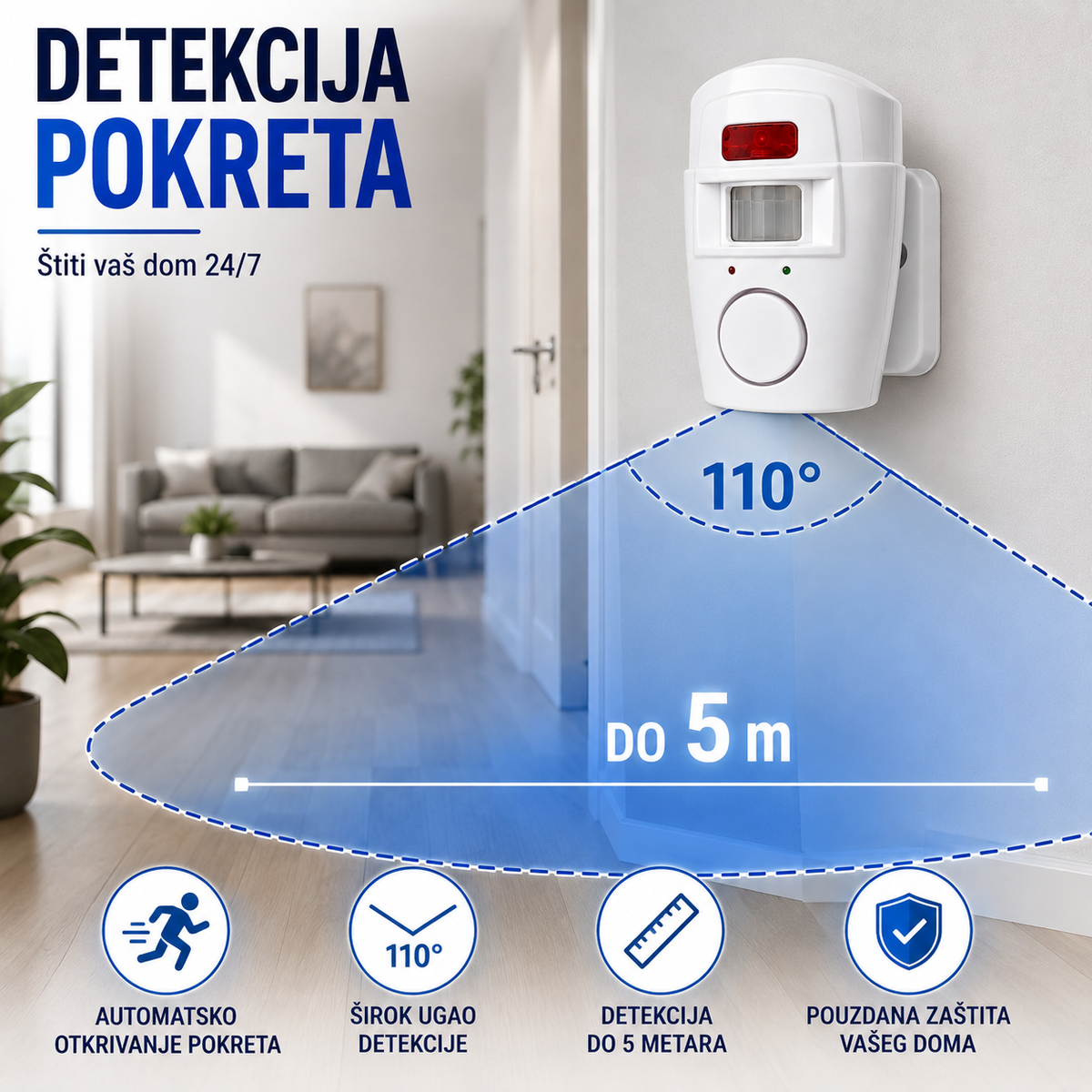 Bežični alarm sa senzorom pokreta