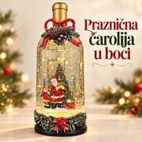 Svetleća novogodišnja boca sa Deda Mrazom