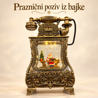 Novogodišnji dekorativni retro telefon sa Deda Mrazom