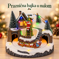 Novogodišnje LED selo – Deda Mraz na merdevinama