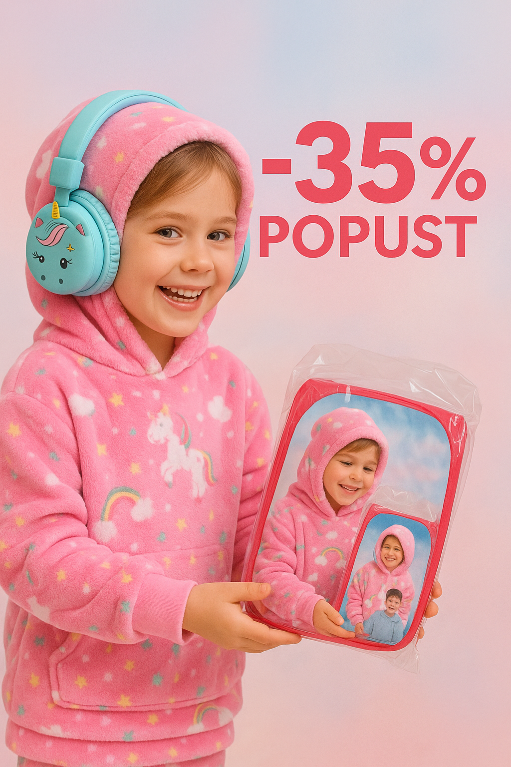 Bežične dečije slušalice + univerzalno ćebe
