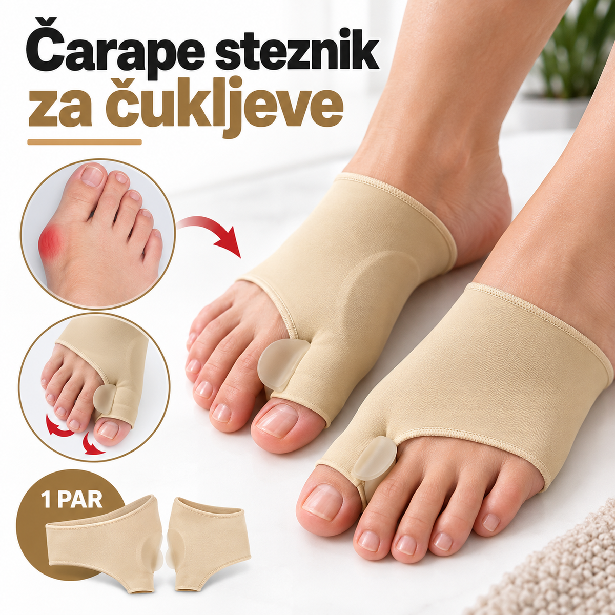 Čarape sa zaštitnim jastučićem za čukljeve