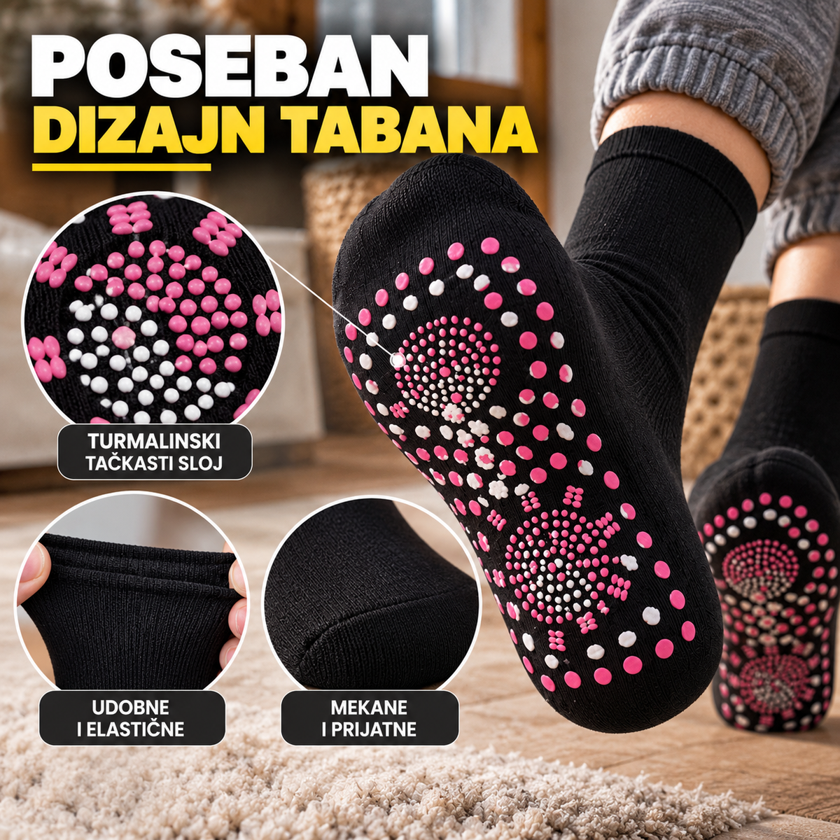 Turmalinske Čarape za Topla Stopala