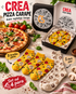 CREA Pizza set sa tri kraća žuta para čarapa i jednim dužim bež parom uz otvorenu pizza kutiju