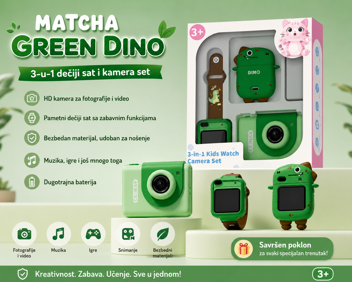 Dečiji set 3u1 - pametni sat, mini kamera i dodaci