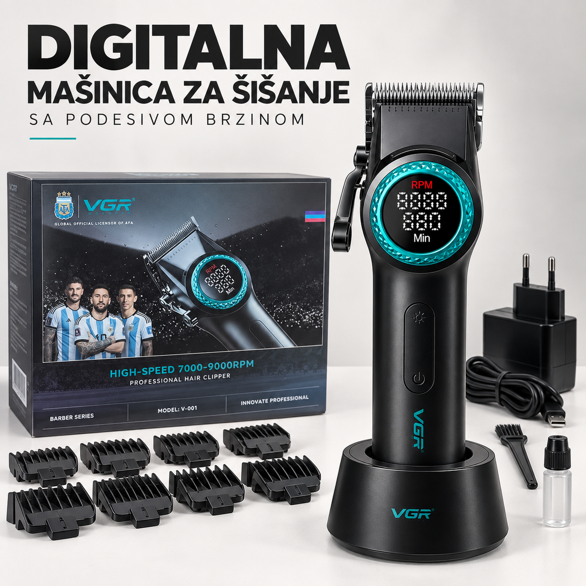 Digitalna mašinica za šišanje sa podesivom brzinom
