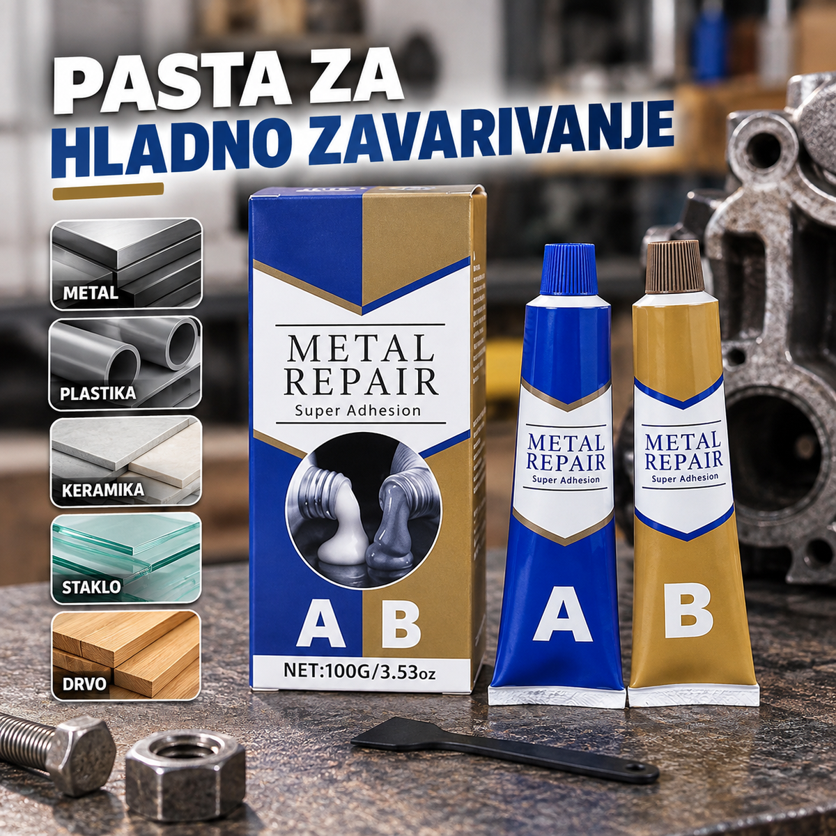 Dvokomponentna pasta za hladno zavarivanje