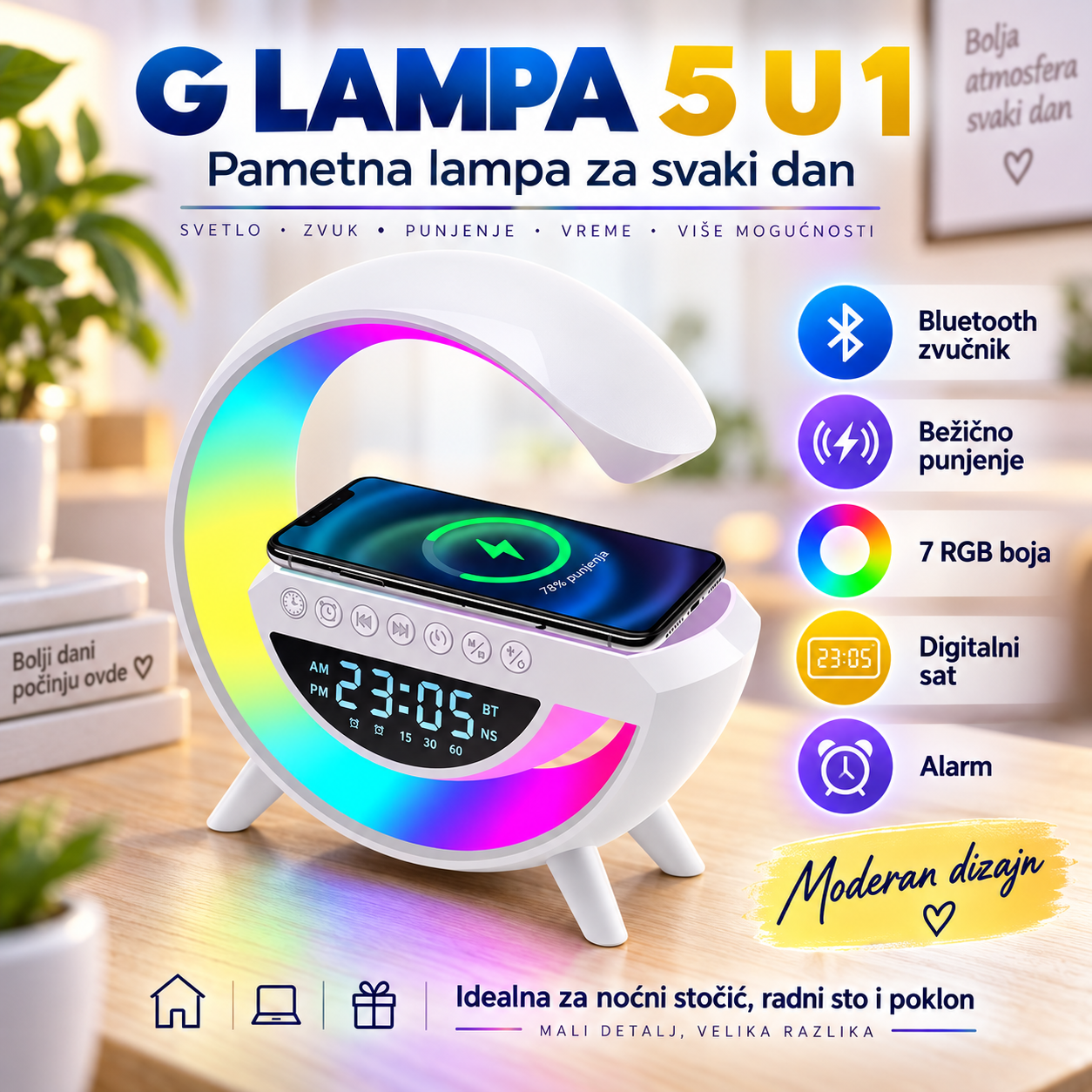 Inteligentna G LED Lampa