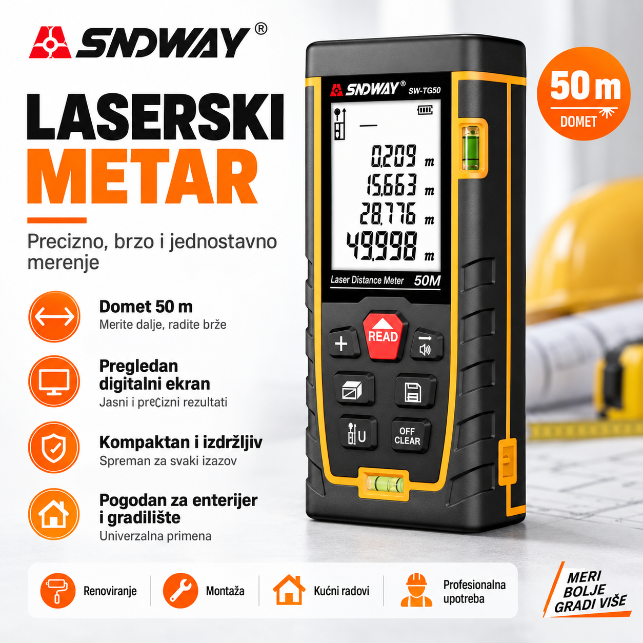 Laserski metar Sndway SW-M50