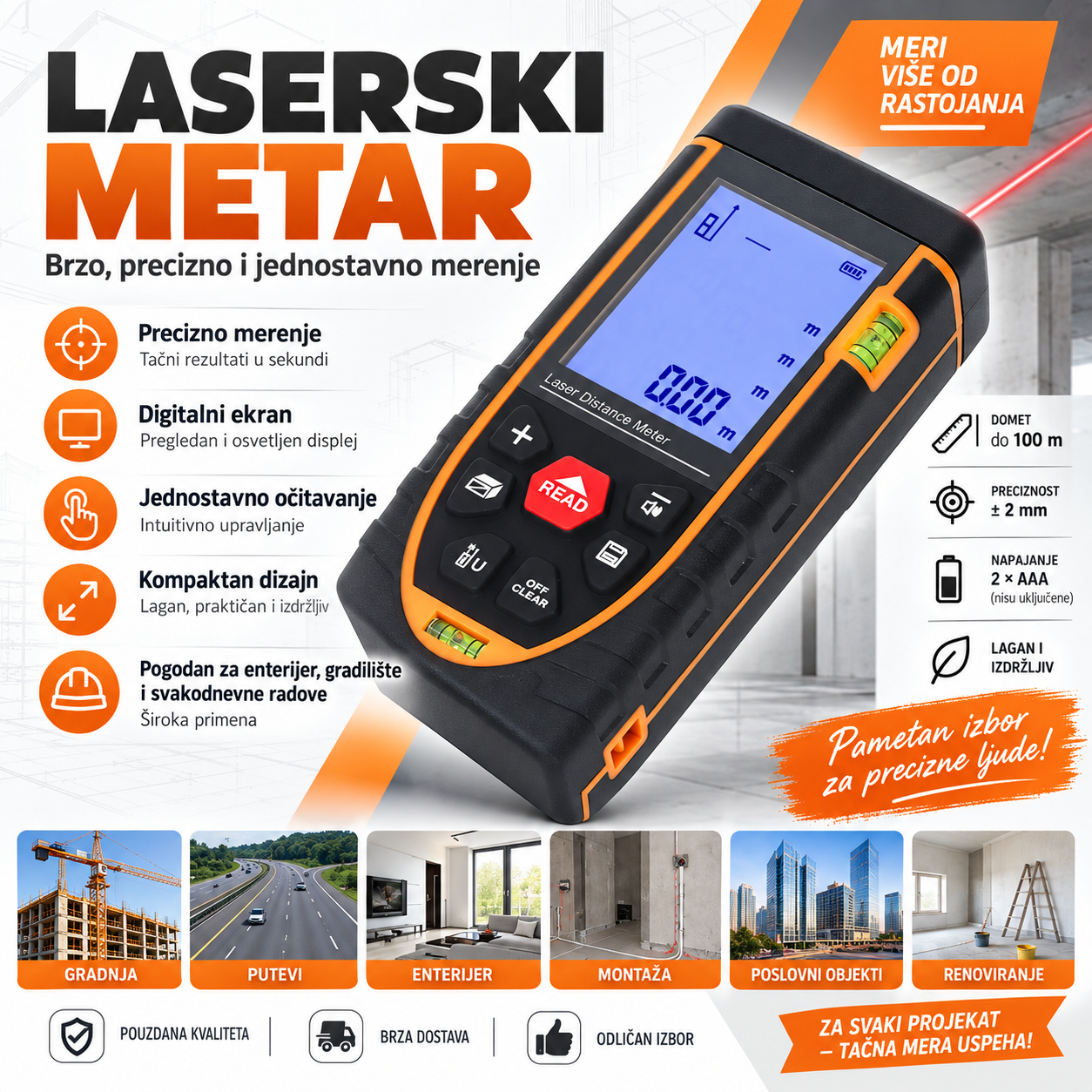 Laserski metar Sndway SW-M50
