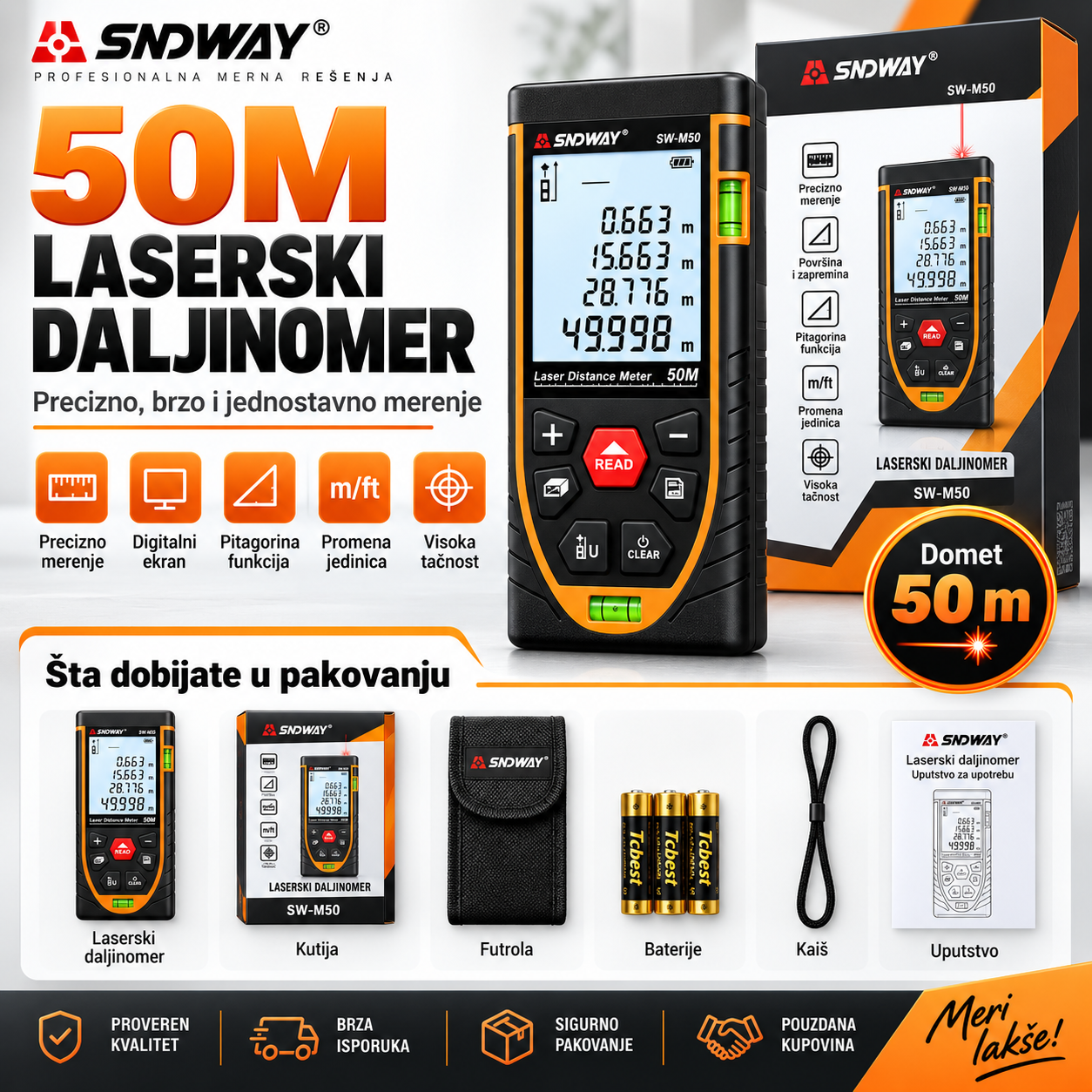 Laserski metar Sndway SW-M50