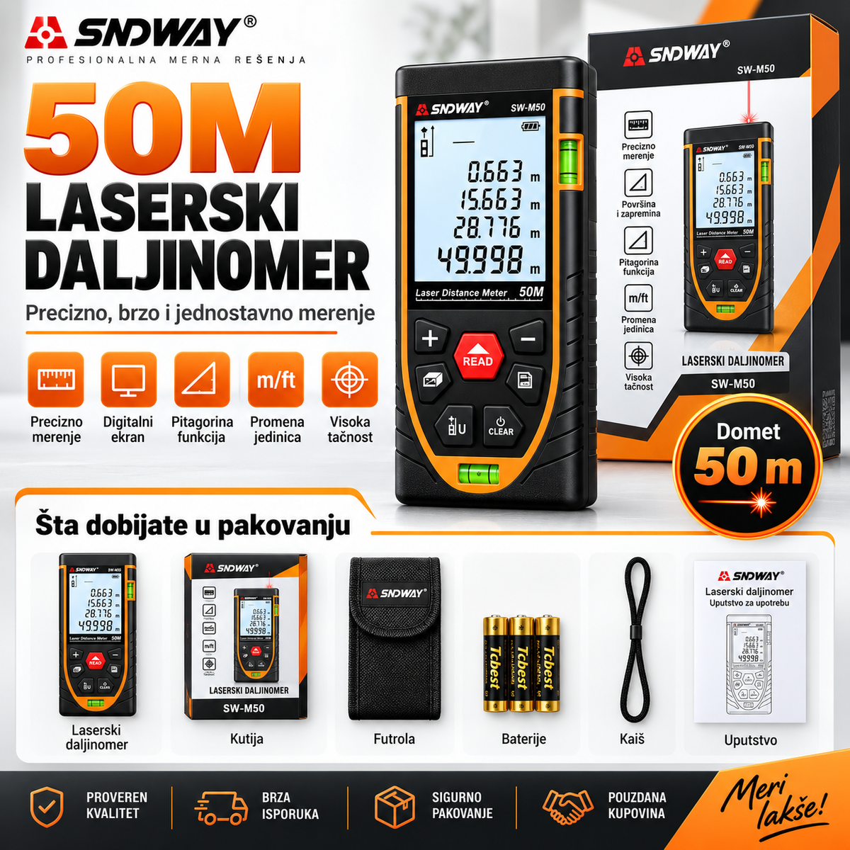 Laserski metar Sndway SW-M50