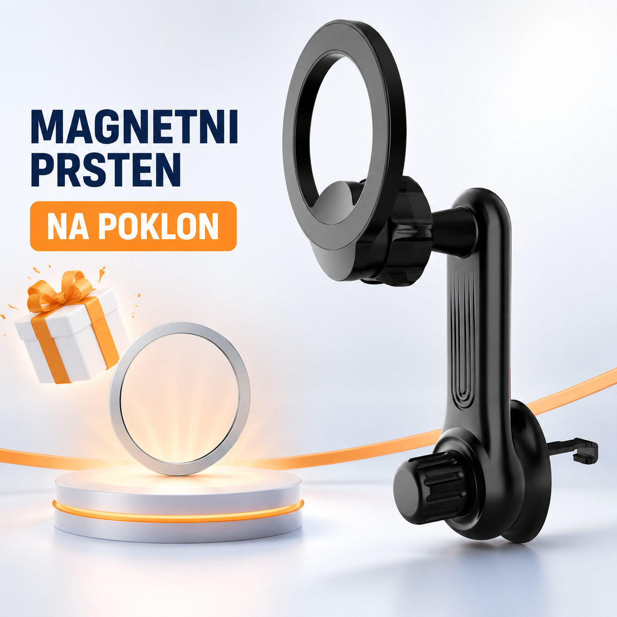 Magnetni Auto Držač za Telefon + Poklon Prsten