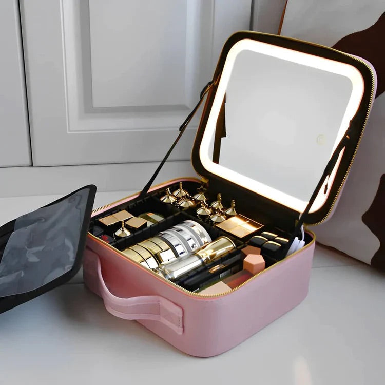 MAKEUP TORBA ZA ŠMINKANJE SA LED PRENOSIVIM OGLEDALOM