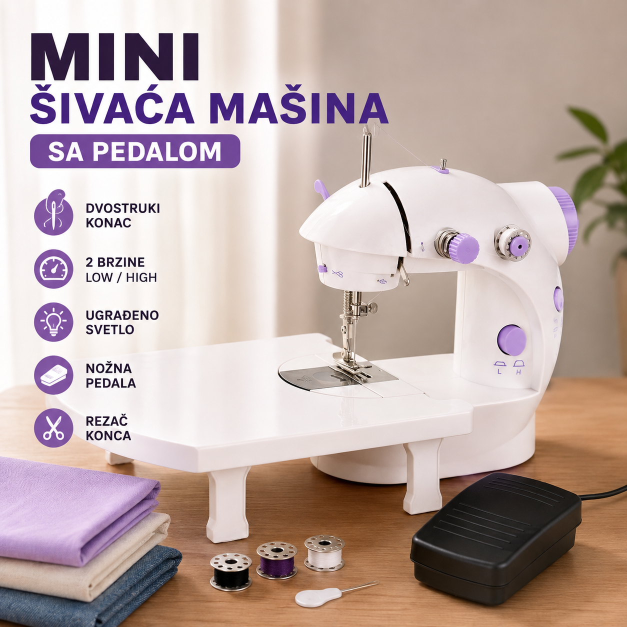 Mini šivaća mašina sa pedalom
