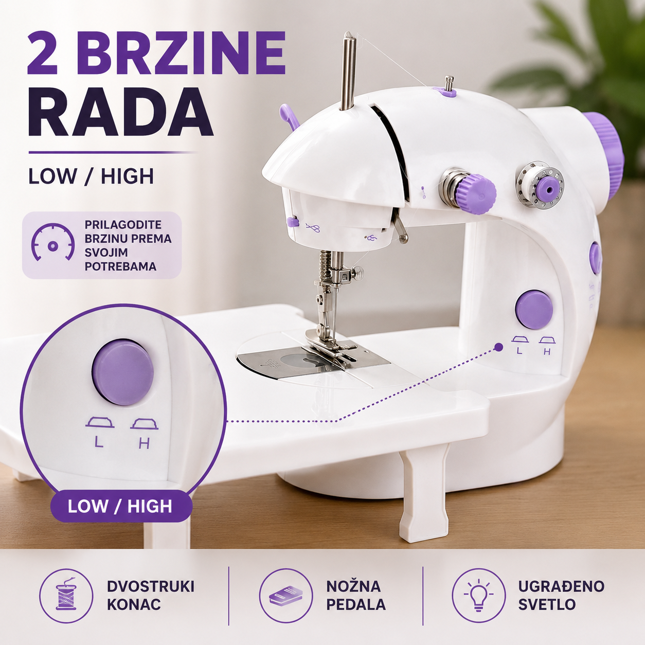 Mini šivaća mašina sa pedalom