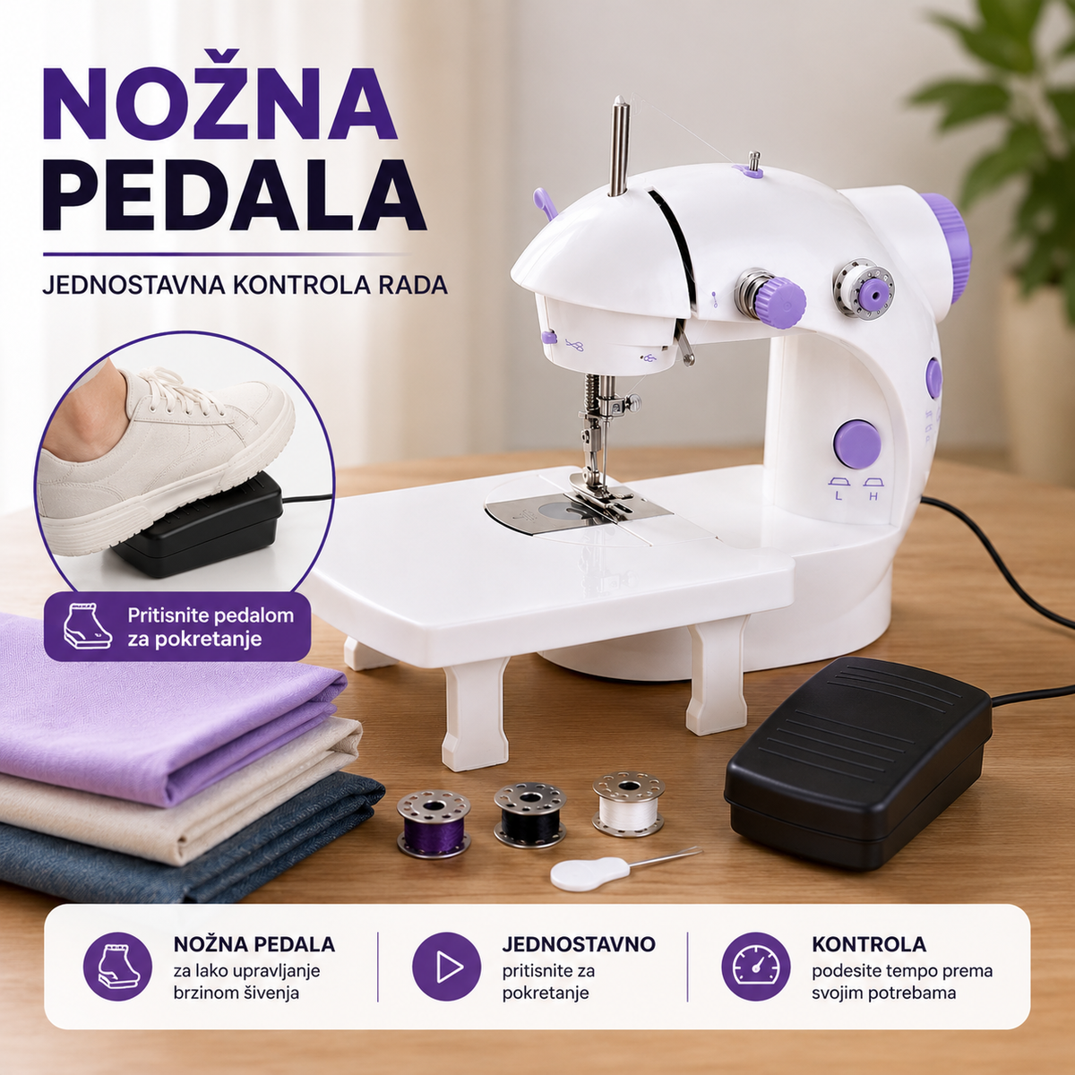 Mini šivaća mašina sa pedalom