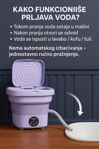 Mini sklopiva veš mašina - Cirkuliše Vodu