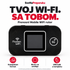 Tvoj Wi-Fi, sa tobom — prenosni Mobile WiFi ruter: kompaktan format, ekran i USB kabl u kompletu. Ilustrativno obrađena fotografija.
