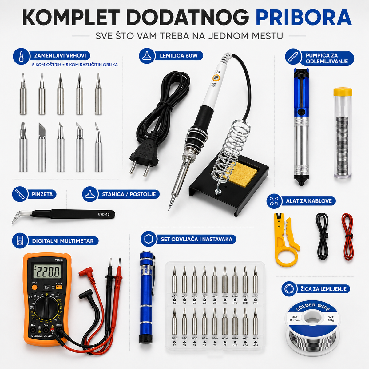 Multifunkcionalni set za elektroniku