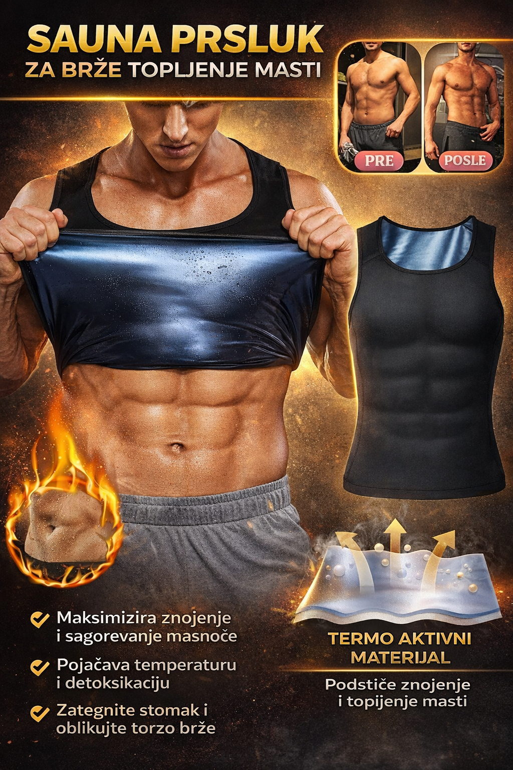 Muški sauna prsluk