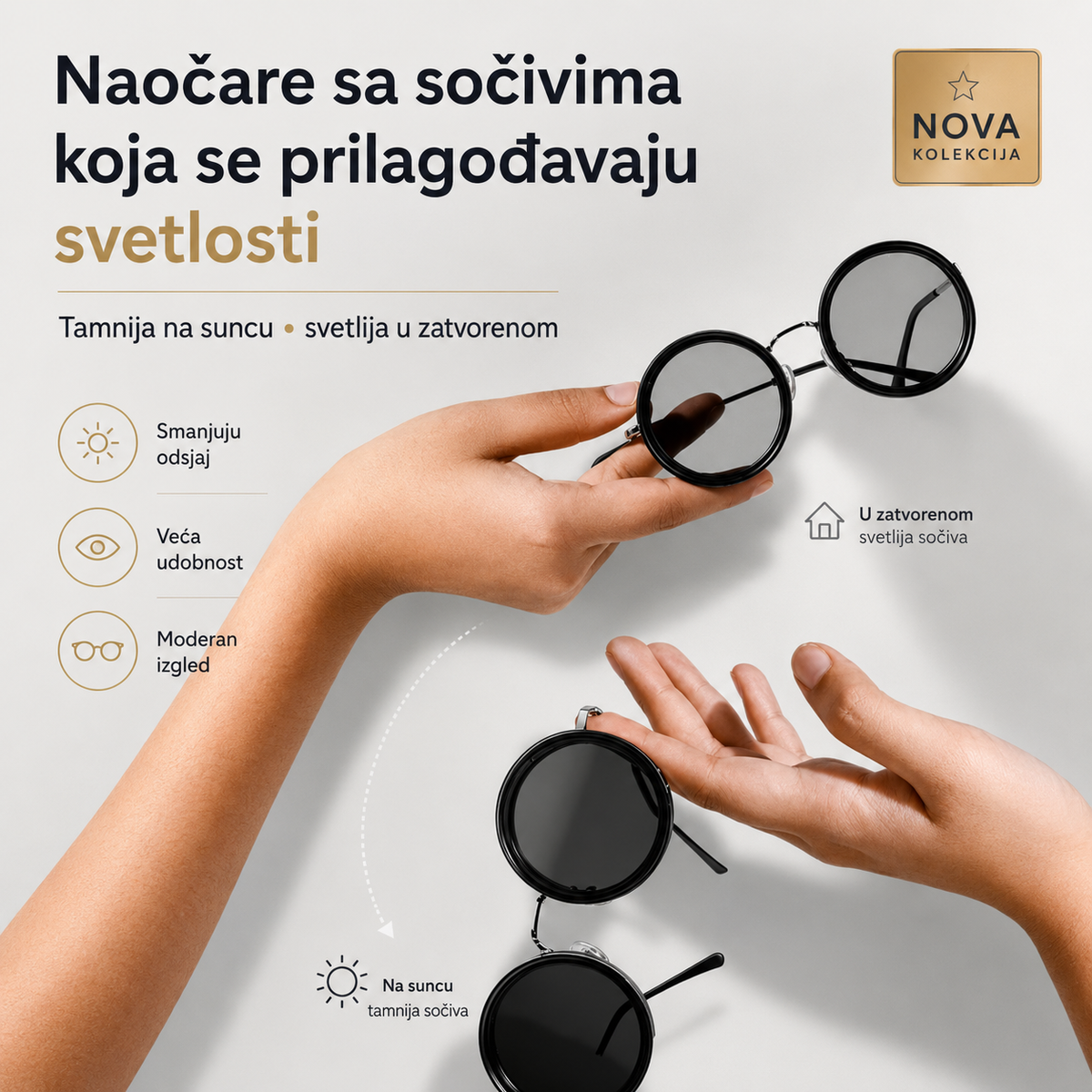 Naočare sa CPL filterom + kartice za parfem