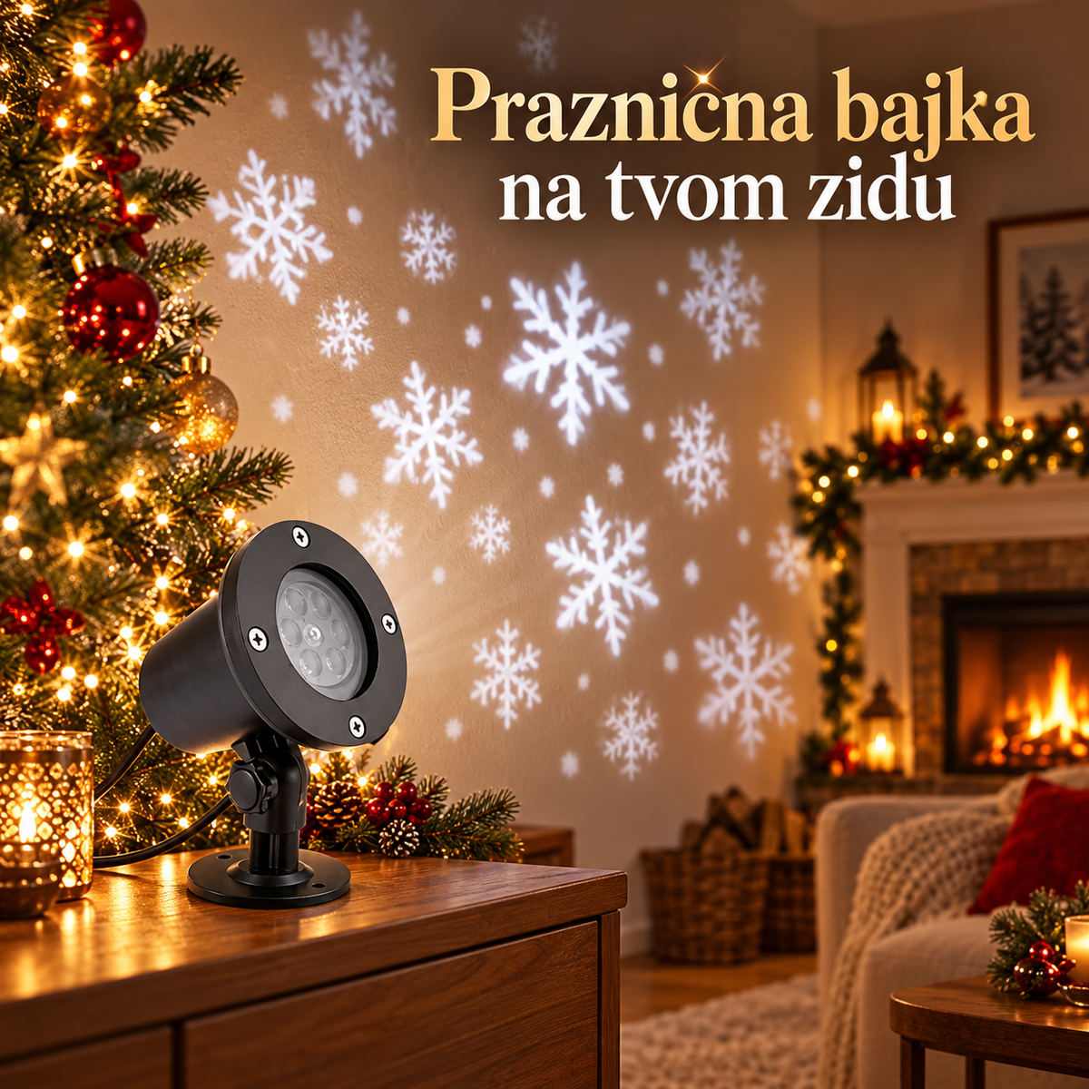 Praznični Projektor Pahulja – praznični ambijent